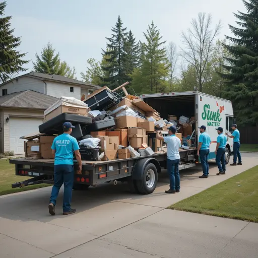 Junk Masterz | Stony Plain Junk Masterz team loading truck with old furniture in Beaumont