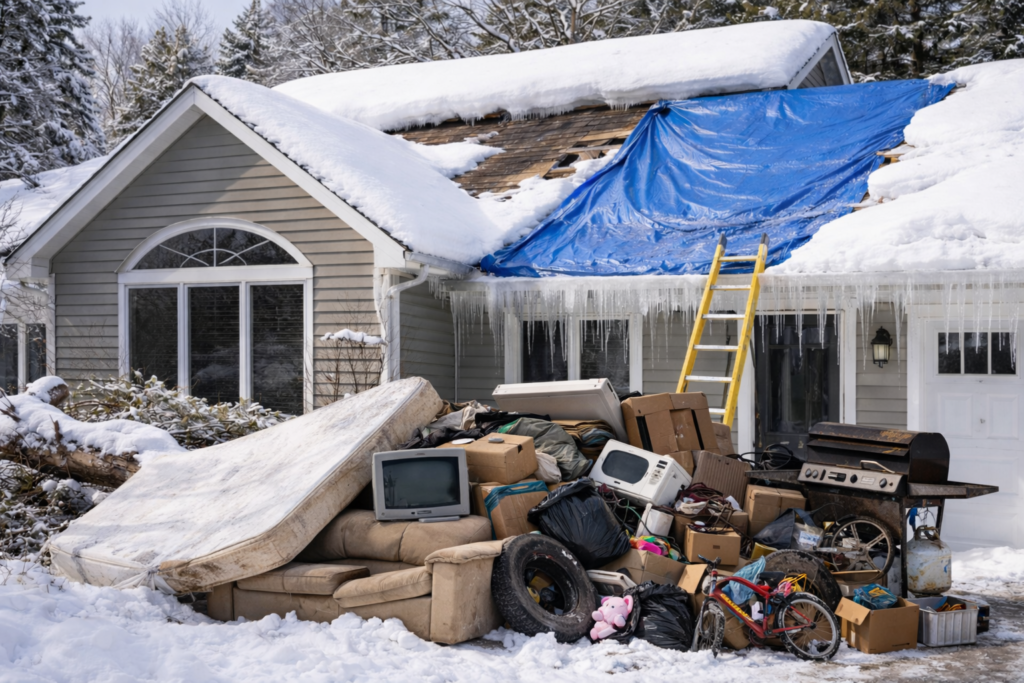 Winter Property Cleanup for Junk Gathered Outside